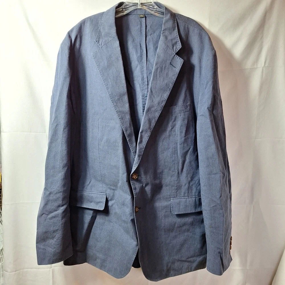 J. CREW Ludlow Classic-Fit Unstructured Jacket Sz 48L Navy Somelos Linen Blend